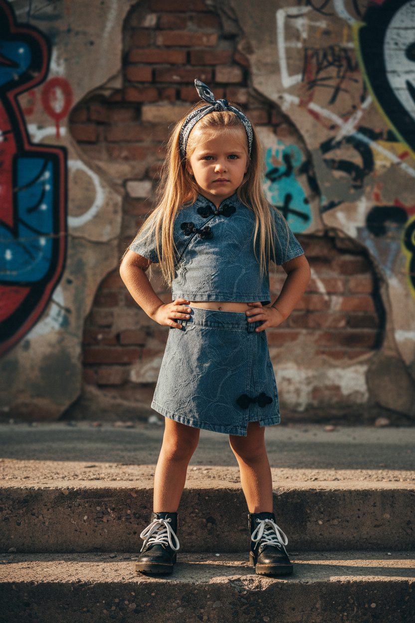 Extremely hyper-realistic editorial with graffiti background